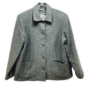 Rafael Wool/Lambswool blend Coat Blazer Jacket Women's Size 14 Green Button-Up